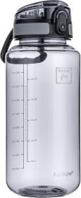 32 Oz Clear Tritan Water Bottle, BPA-Free & Leak-Proof, Wide Mouth with Anti-dust Chug Lid, Reusable Plastic Bottle for Gym, Travel (Color: Gray)