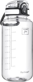 32 Oz Clear Tritan Water Bottle, BPA-Free & Leak-Proof, Wide Mouth with Anti-dust Chug Lid, Reusable Plastic Bottle for Gym, Travel (Color: Clear&White)
