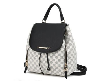 MKF Collection Kimberly Backpack Circular Print Tote Bag by Mia K (Color: black, Material: Vegan Leather)