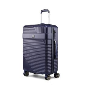 MKF Collection Mykonos Large Check-in Spinner by Mia K (Color: navy, Material: Polycarbonate)