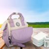 Baby Nappy Diaper Bag with 6 Pockets Burp Cloth Adjustable Shoulder Strap Detachable Small Bag Multifunctional Diaper Changing Bag with 2 Insulated Po