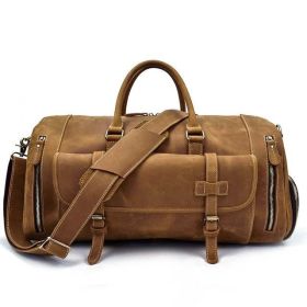 The Bard Weekender | Handmade Leather Duffle Bag (Color: brown)