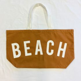 Let's Do Beach Canvas Tote (Color: Camel)