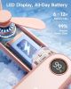 Portable Handheld Mini Fan with LED Display, 3-in-1 Personal Foldable USB Rechargeable Hand Held Fan & Flashlight for Travel, Lash Eyelash