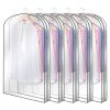 5 Pack 60In Garment Bag for Hanging Clothes Dustproof Waterproof Hanging Clothes Storage Bag Clear Transparent Suits Cover