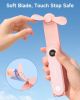 Portable Handheld Mini Fan with LED Display, 3-in-1 Personal Foldable USB Rechargeable Hand Held Fan & Flashlight for Travel, Lash Eyelash