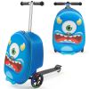 Ride-on Luggage, 20 L Capacity, 20 Inches Kids Scooter Suitcase with Flash PU Wheels, Adjustable Handle & TPR Non-Slip Grip