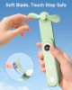 Portable Handheld Mini Fan with LED Display, 3-in-1 Personal Foldable USB Rechargeable Hand Held Fan & Flashlight for Travel, Lash Eyelash