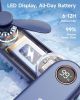 Portable Handheld Mini Fan with LED Display, 3-in-1 Personal Foldable USB Rechargeable Hand Held Fan & Flashlight for Travel, Lash Eyelash