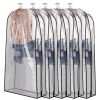 5 Pack 60In Garment Bag for Hanging Clothes Dustproof Waterproof Hanging Clothes Storage Bag Clear Transparent Suits Cover