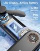 Portable Handheld Mini Fan with LED Display, 3-in-1 Personal Foldable USB Rechargeable Hand Held Fan & Flashlight for Travel, Lash Eyelash